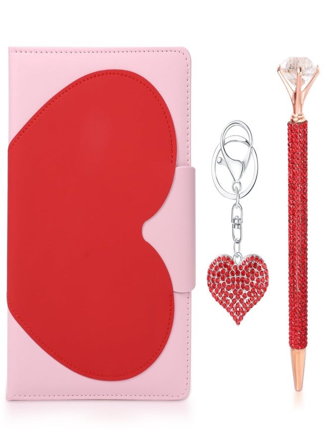 YOYTOO Heart-Shaped Diary for Girls, Hardcover Leather Journal Set with Ballpoint Pen, Keychain, Birthday Gifts for Little Girls Age 5 6 7 8 9 10-12 Years Old - Image 1